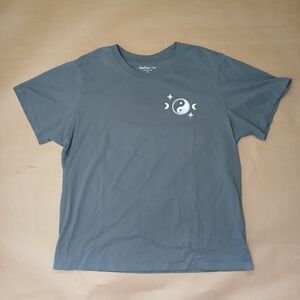 Rebellious One Short Sleeve Yin Yang T-Shirt Gray Size XL